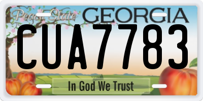 GA license plate CUA7783