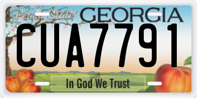 GA license plate CUA7791