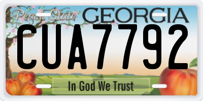 GA license plate CUA7792
