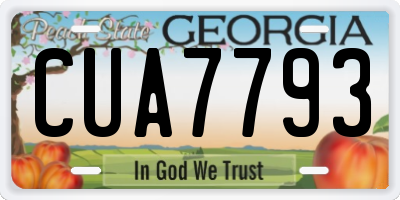 GA license plate CUA7793