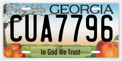 GA license plate CUA7796