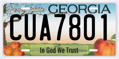 GA license plate CUA7801