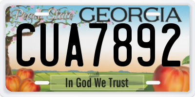 GA license plate CUA7892