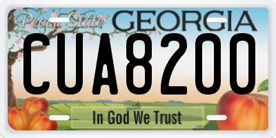 GA license plate CUA8200
