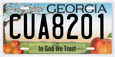 GA license plate CUA8201