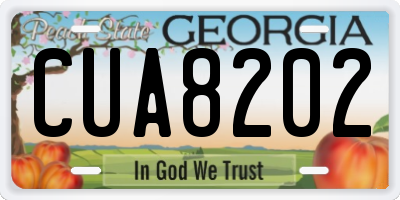 GA license plate CUA8202