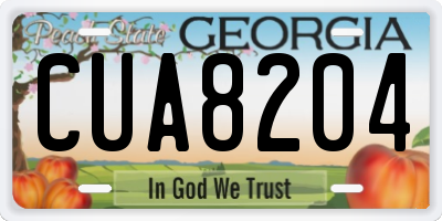 GA license plate CUA8204