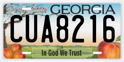 GA license plate CUA8216