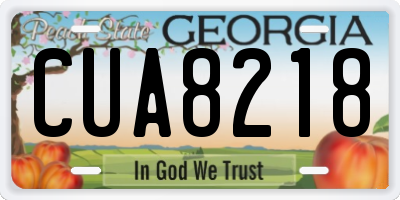 GA license plate CUA8218