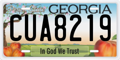 GA license plate CUA8219