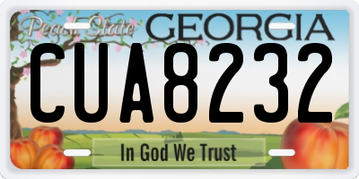 GA license plate CUA8232