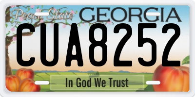 GA license plate CUA8252