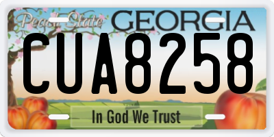 GA license plate CUA8258