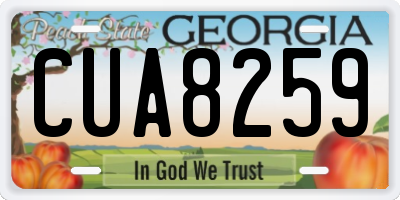 GA license plate CUA8259