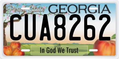 GA license plate CUA8262
