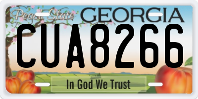 GA license plate CUA8266