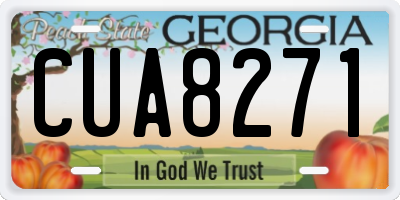 GA license plate CUA8271