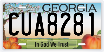 GA license plate CUA8281
