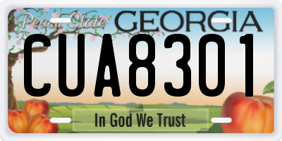 GA license plate CUA8301