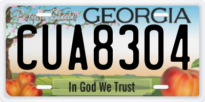 GA license plate CUA8304