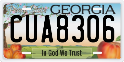 GA license plate CUA8306