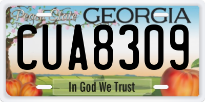 GA license plate CUA8309