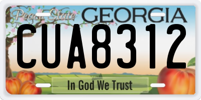GA license plate CUA8312