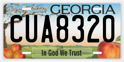 GA license plate CUA8320