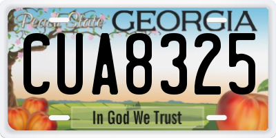 GA license plate CUA8325