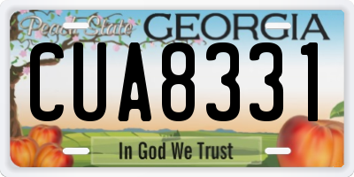 GA license plate CUA8331