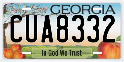 GA license plate CUA8332