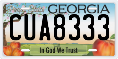 GA license plate CUA8333