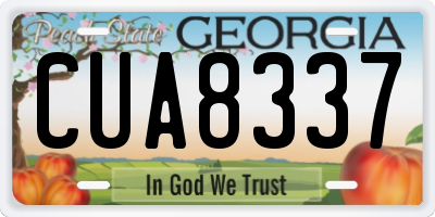 GA license plate CUA8337