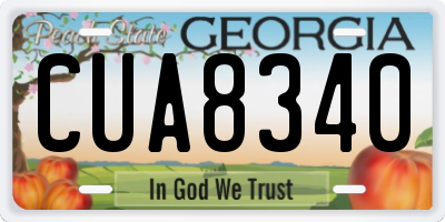 GA license plate CUA8340
