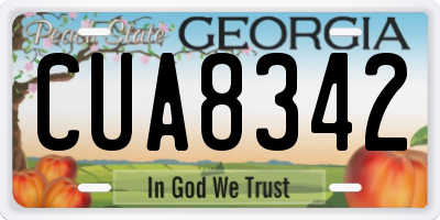 GA license plate CUA8342