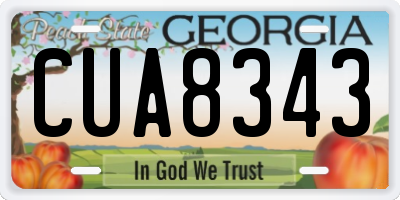 GA license plate CUA8343