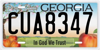 GA license plate CUA8347
