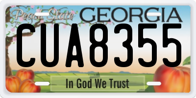GA license plate CUA8355