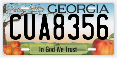 GA license plate CUA8356