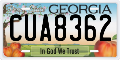 GA license plate CUA8362