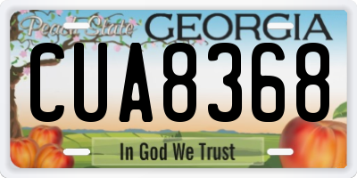 GA license plate CUA8368