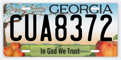 GA license plate CUA8372