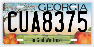 GA license plate CUA8375