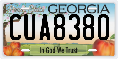 GA license plate CUA8380