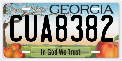GA license plate CUA8382