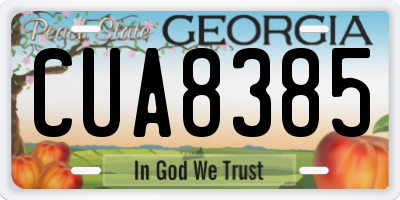 GA license plate CUA8385