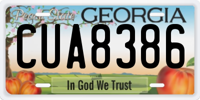 GA license plate CUA8386
