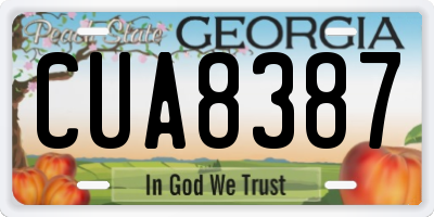 GA license plate CUA8387