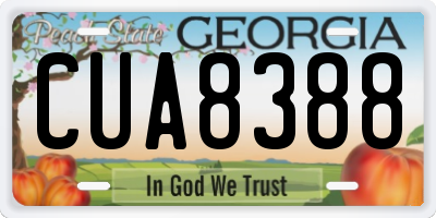 GA license plate CUA8388