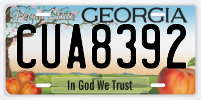 GA license plate CUA8392